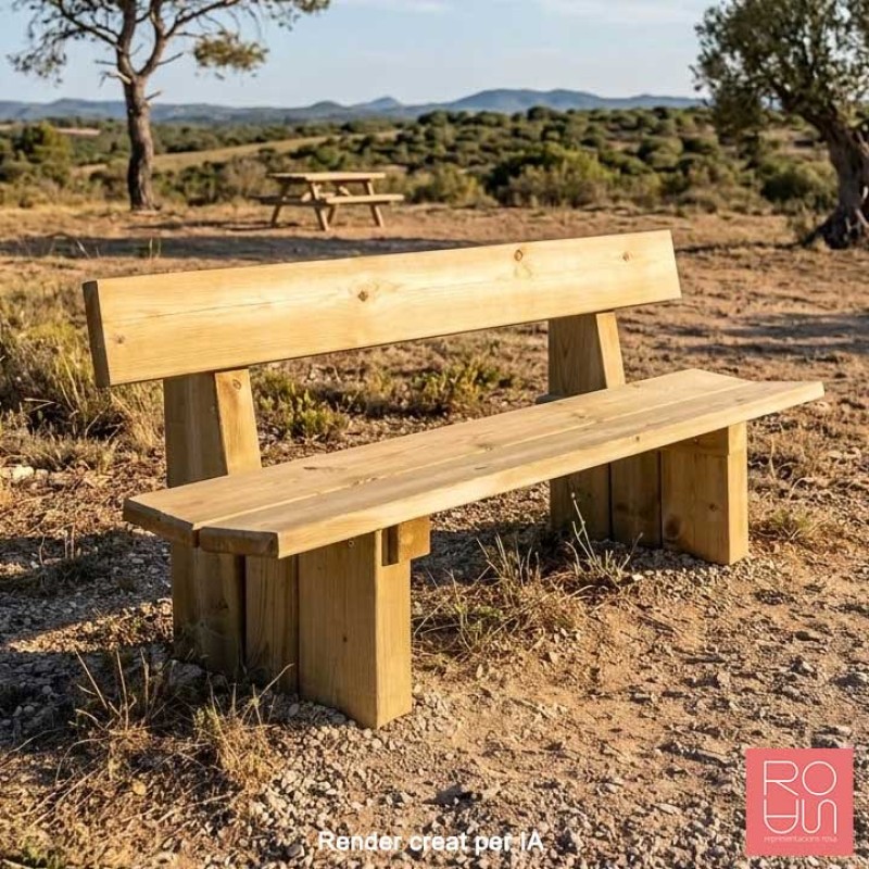 Banc fabricat en fusta de pi en autoclau model Lille